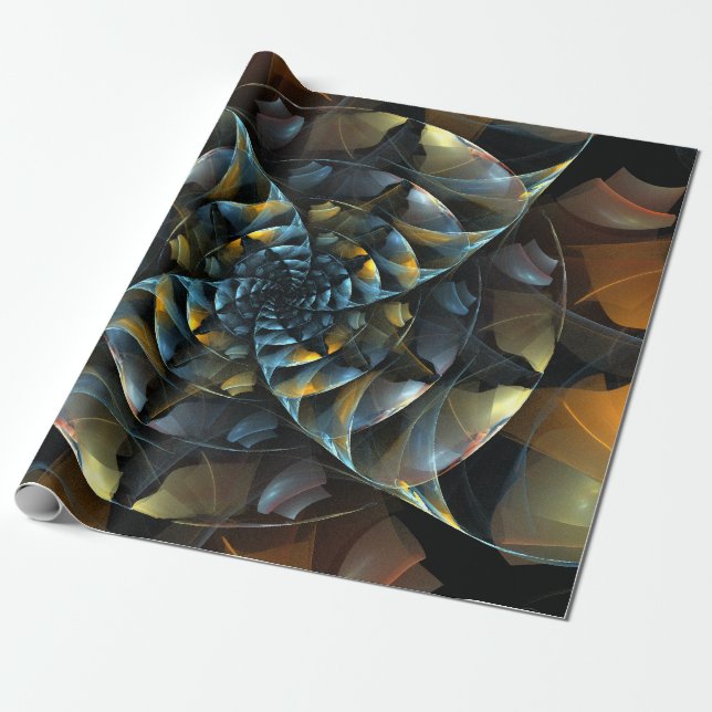 Pinwheel Abstract Art Wrapping Paper (Unrolled)