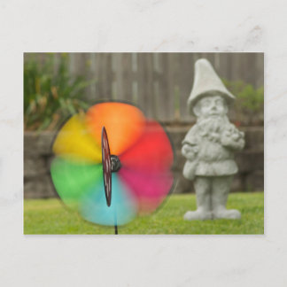 Pinwheel and Garden Gnome Post Card