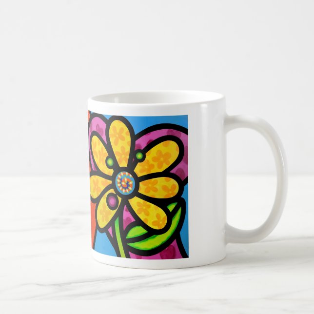 Pinwheel Daisy in Yellow Coffee Mug (Right)