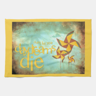 pinwheel daydreams tea towel