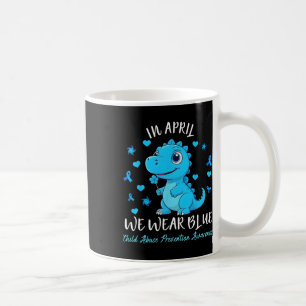 Pinwheel Dino In April We Wear Blue Child Abuse Pr Coffee Mug