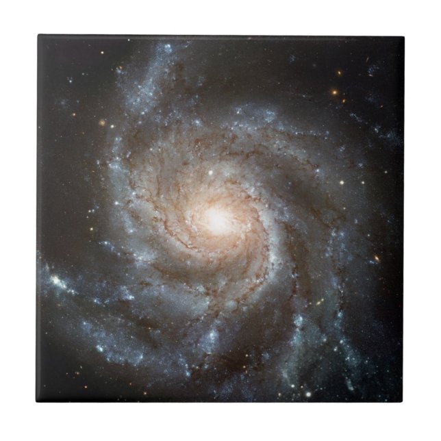 Pinwheel galaxy Hubble Telescope Outer Space Photo Ceramic Tile (Front)