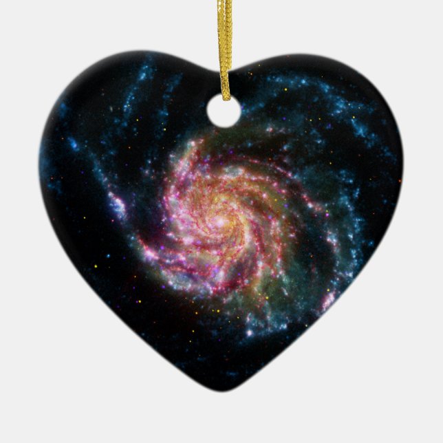 Pinwheel Galaxy Spiral Space Ceramic Tree Decoration (Front)