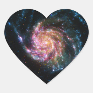 Pinwheel Galaxy Spiral Space Heart Sticker