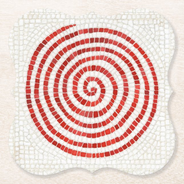 PINWHEEL MOSAIC Bracket Paper Coasters (Front)