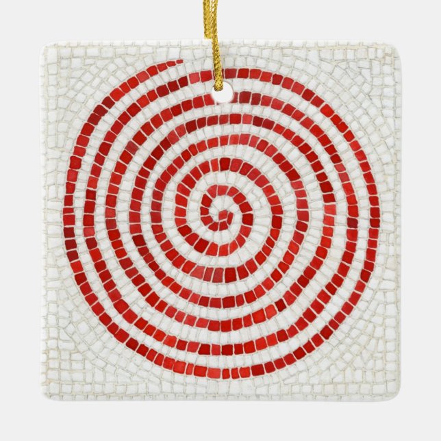 PINWHEEL MOSAIC Ceramic Square Ornament (Front)