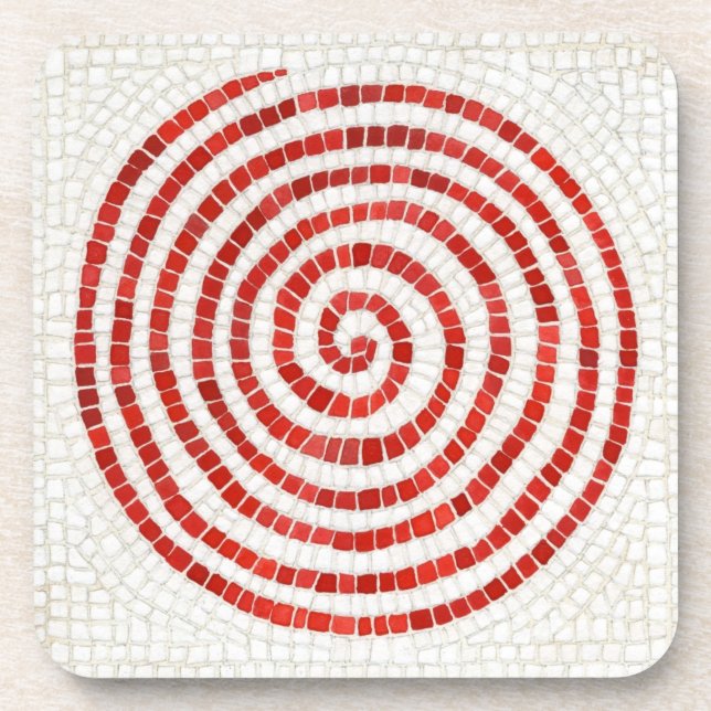 PINWHEEL MOSAIC Hard Plastic Coasters (Front)