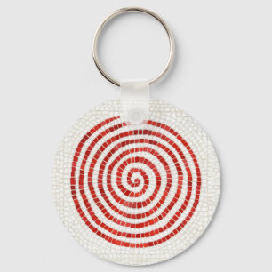 PINWHEEL MOSAIC Metal Circle Keychain