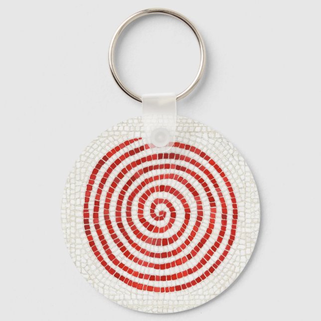 PINWHEEL MOSAIC Metal Circle Keychain (Front)