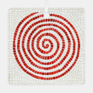 PINWHEEL MOSAIC Metal Square Ornament