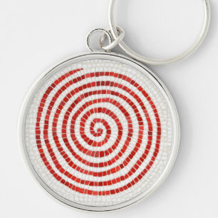 PINWHEEL MOSAIC Premium Round Keychain