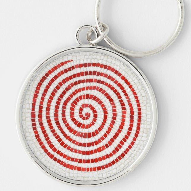 PINWHEEL MOSAIC Premium Round Keychain (Front)