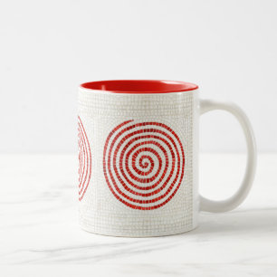 PINWHEEL MOSAIC Red Two-Tone Mug