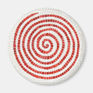 Pinwheel Mosaic Round Magnet