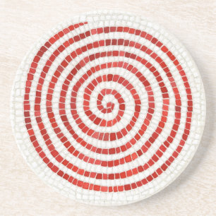 PINWHEEL MOSAIC Round Sandstone Coaster
