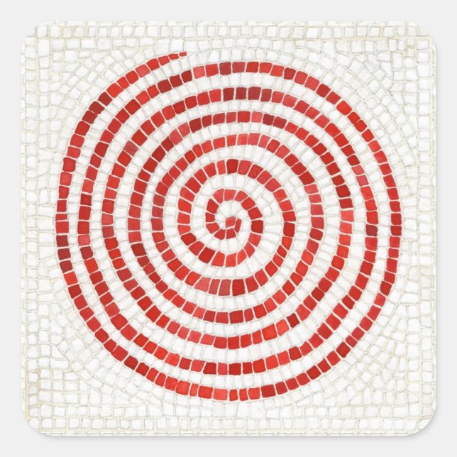 PINWHEEL MOSAIC Small Square Stickers (Front)