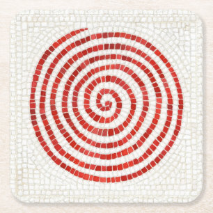 PINWHEEL MOSAIC Square Paper Coasters
