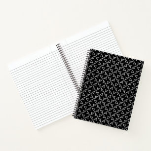 Pinwheel Spiral White Abstract Illusions Line Art Notebook