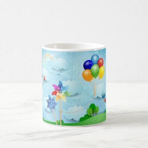 Pinwheels and balloons coffee mug