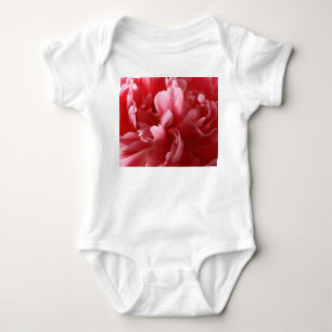 Pion Blossoms Macro, Pink Red. Baby Bodysuit