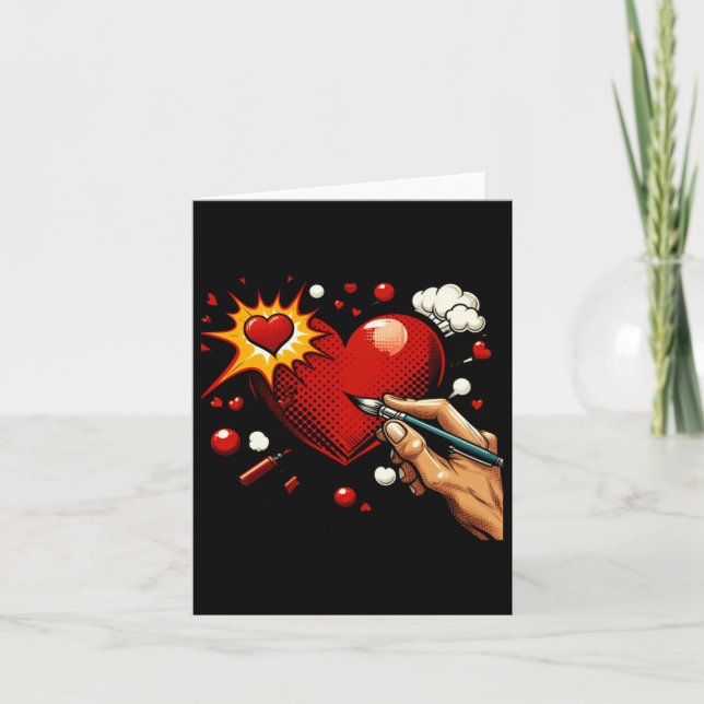 Pionate Heart Sticker  Card (Front)