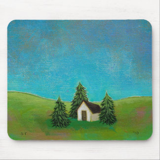 Pioneer house art peaceful landscape painting mouse pad
