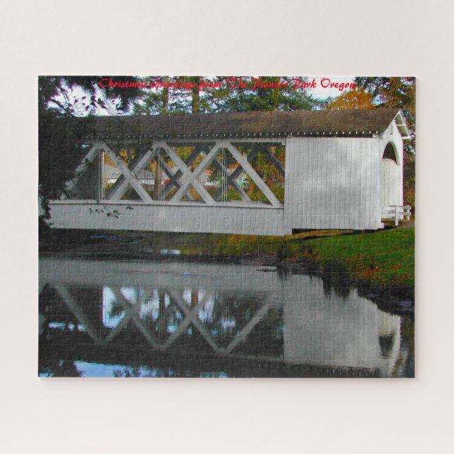 Pioneer Park Oregon. Christmas Greetings Jigsaw Puzzle (Horizontal)
