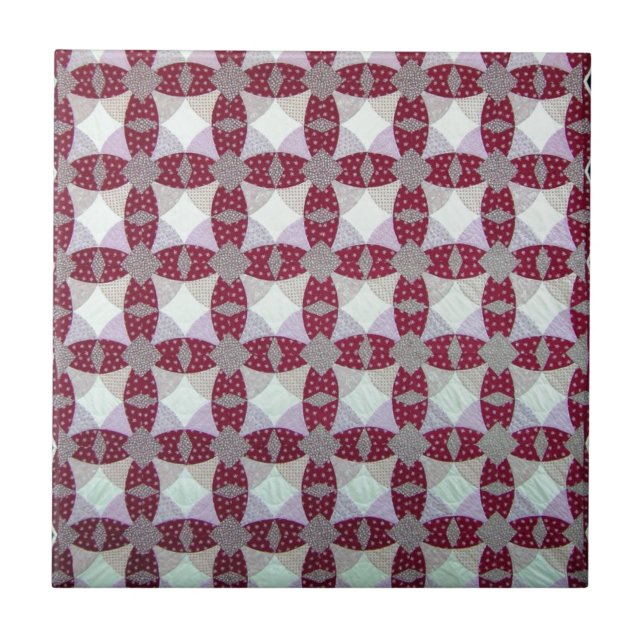 Pioneer Quilt Pattern Ceramic Tile (Front)