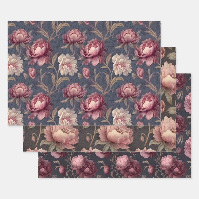 Pionies wrapping paper (Set)