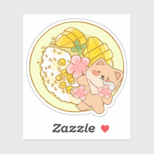 Piou the Shiba: Kawaii Mango Sticky Rice Feast