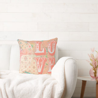 Pip Gerard LOVE Shabby Chic Artist Mixed Media Cushion