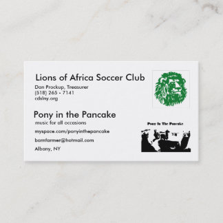 PIP, Lions of Africa Business Card