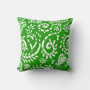 Pip pillow in green and navy