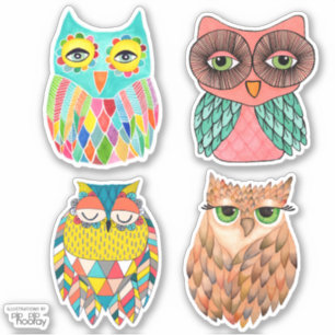 Pip Pip Hooray Owls Illustration Art Vinyl
