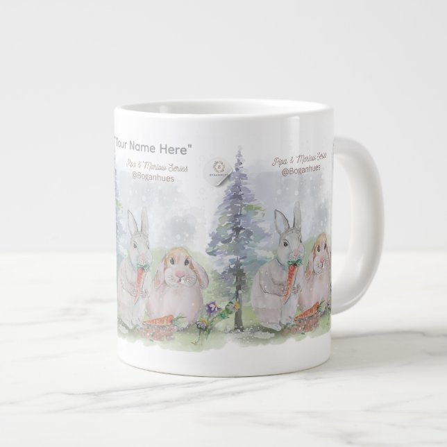 "Pipa & Marlow" Boganhues Print  Large Coffee Mug (Front Right)