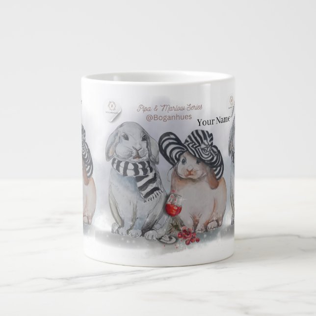 "Pipa & Marlow" Boganhues Print Large Coffee Mug (Front)