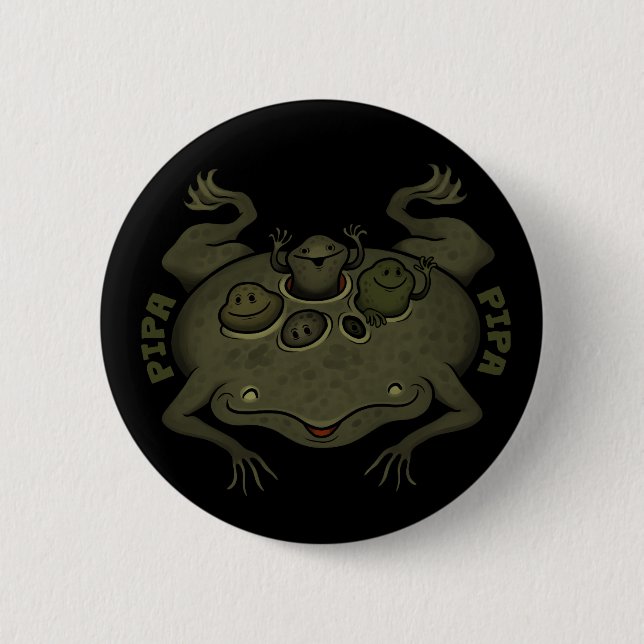 Pipa Pipa (Surinam Toad) 6 Cm Round Badge (Front)