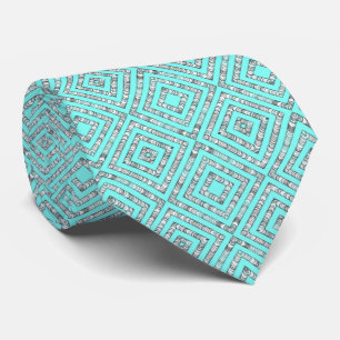 Pipe Dreams Abstract Brushstrokes On Arctic Blue Tie