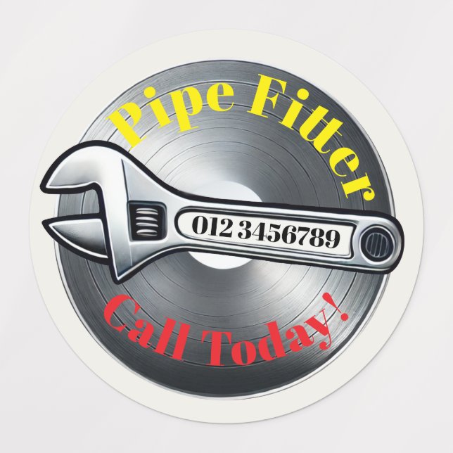 Pipe Fitter Sticker – Business Advertisement (Design 1)