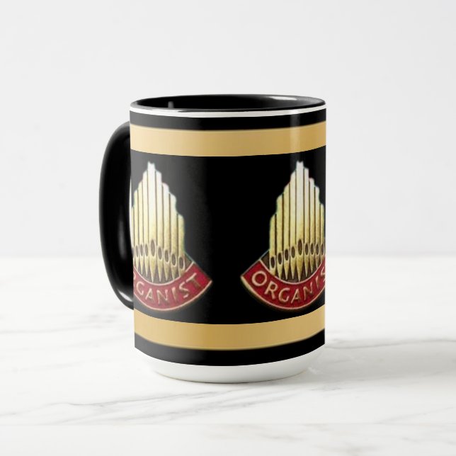 Pipe Organ Facade Organist Gift Mug (Front Left)