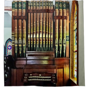 Pipe Organ In Church Shower Curtain