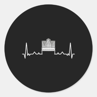 Pipe Organ Instrut Player Hebeat Church Organist Classic Round Sticker