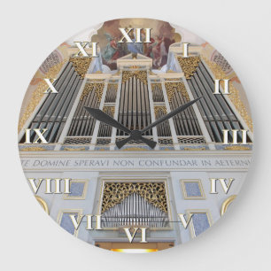 Pipe organ square clock with roman numerals