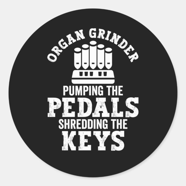 Pipe Organist Instrut Pipes Church Organ Player Classic Round Sticker (Front)