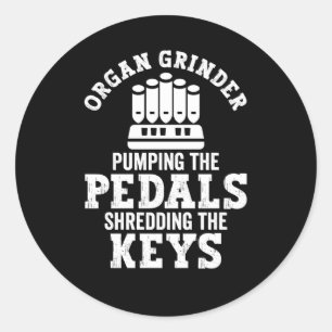 Pipe Organist Instrut Pipes Church Organ Player Classic Round Sticker