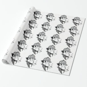 Pipe Smoking Detective Wrapping Paper