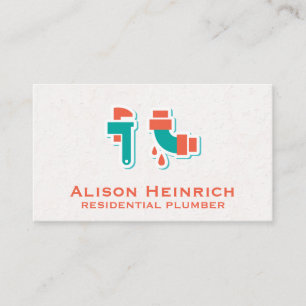 Pipe Wrench Leaky Pipe Business Card