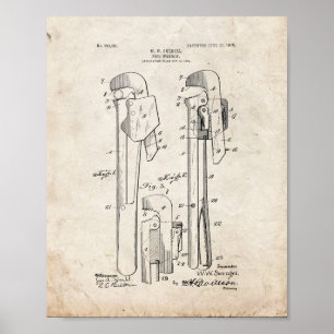 Pipe-wrench Patent - Old Look Poster