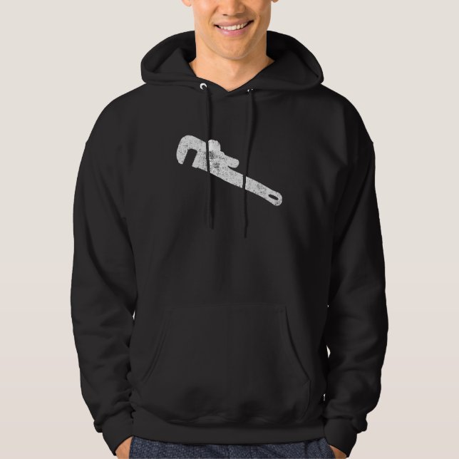 Pipe Wrench Pipe Fitter Plumber Plumbing Hoodie (Front)