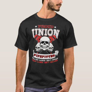 Pipefitter Plumber Steamfitter Image On Back Of  T-Shirt